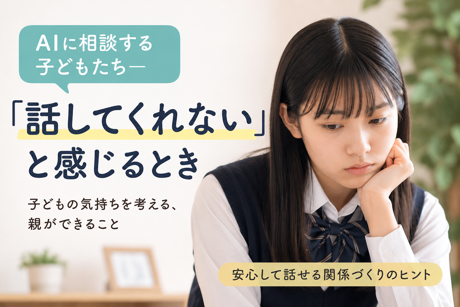 AIに相談する子どもたち―「話してくれない」と感じるとき