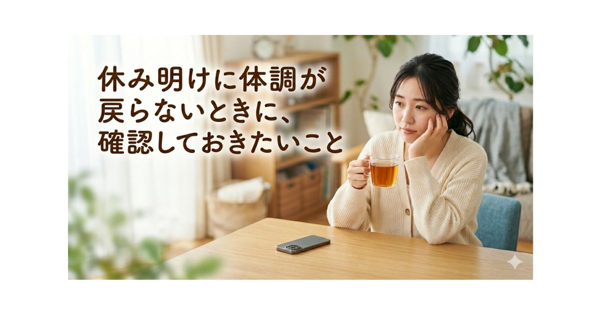 休み明けに体調が戻らないときに、確認しておきたいこと
