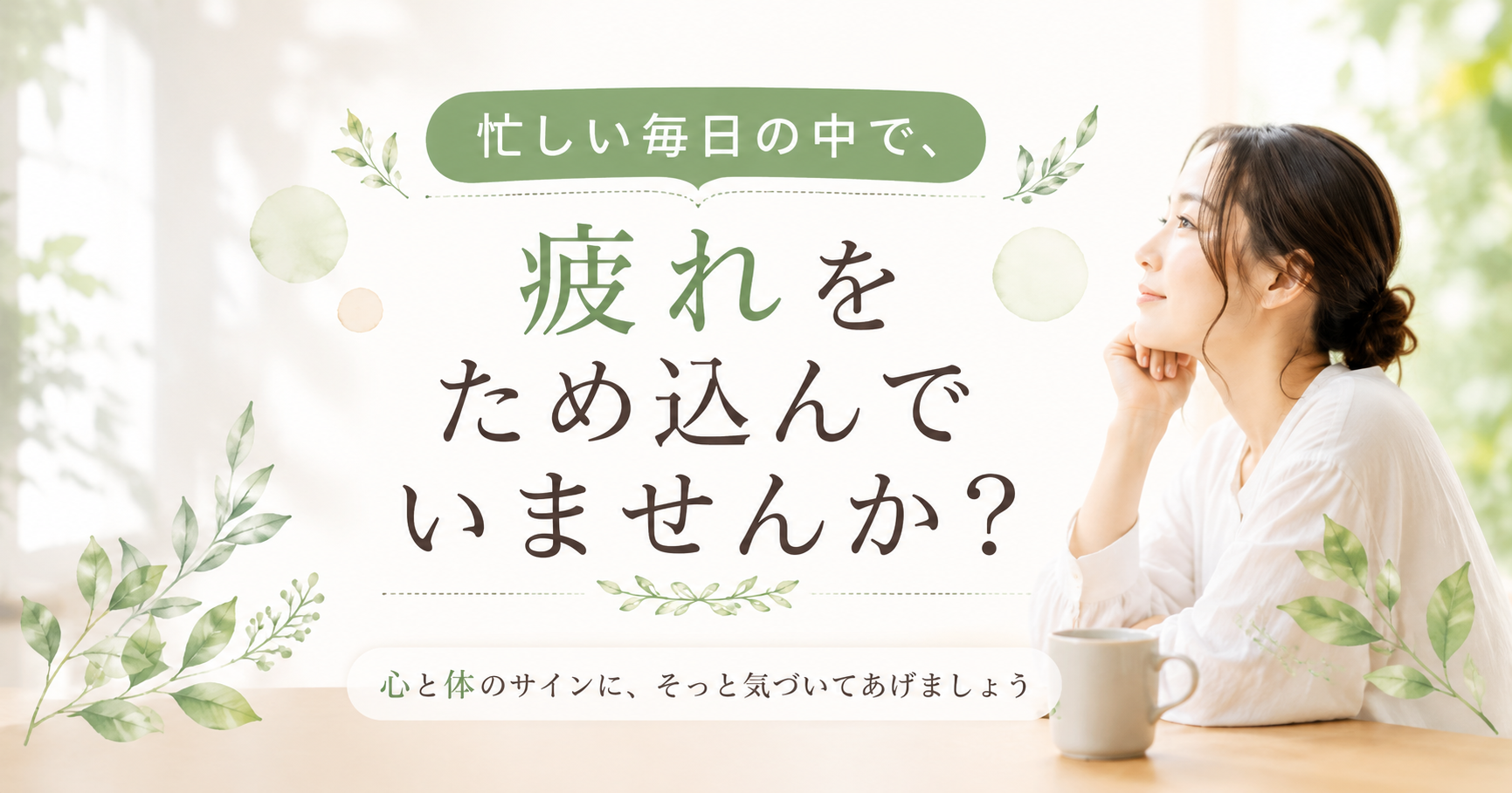 忙しい毎日の中で、疲れをため込んでいませんか？